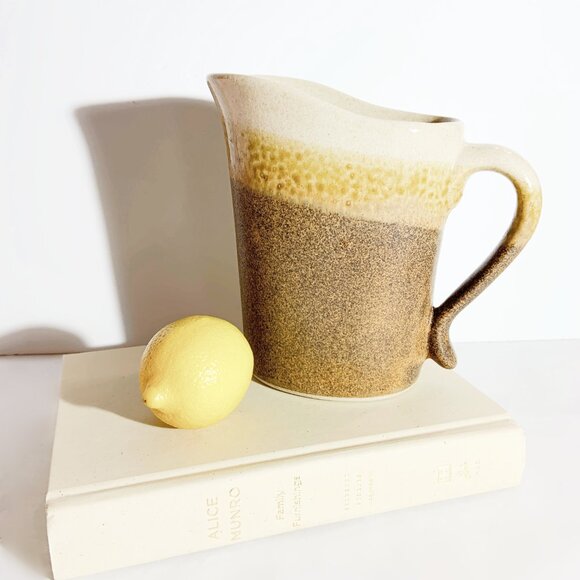 Vintage Stoneware Art Pottery Water Pitcher / Milk Jug / Vase / Made in Canada - Picture 2 of 11